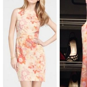 EUC Ann Taylor watercolor print sheath dress